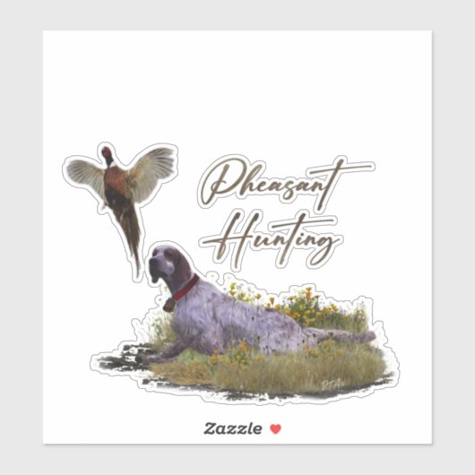 Englisch Setter, Fasanierjagd Aufkleber (Blatt)