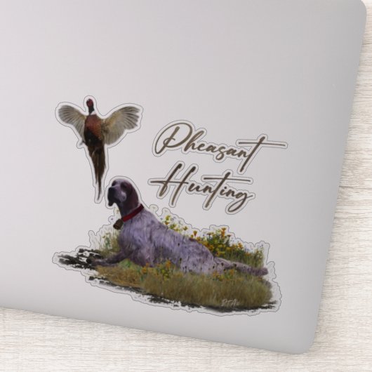 Englisch Setter, Fasanierjagd Aufkleber (Detail)