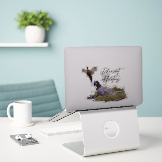 Englisch Setter, Fasanierjagd Aufkleber (Laptop auf Schreibtisch)
