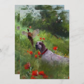 Englisch Setter, Fasanierjagd Einladung (Vorne/Hinten)