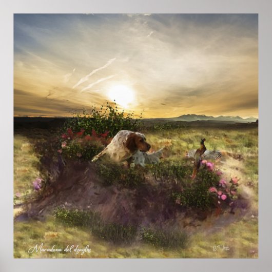 Englisch Setter, Fasanierjagd Poster (Vorne)