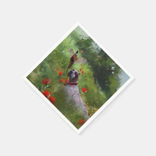 Englisch Setter, Fasanierjagd Serviette (Ecke)