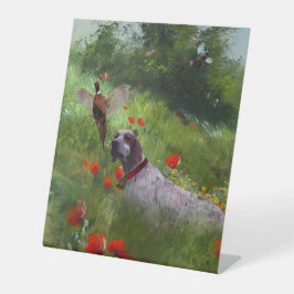 Englisch Setter, Fasanierjagd Sockelschild