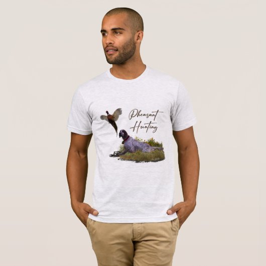 Englisch Setter, Fasanierjagd T-Shirt (Vorne ganz)