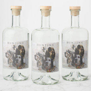 Englisch Setter, Holzhacken Alkoholflaschenetikett
