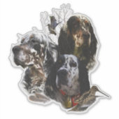 Englisch Setter, Holzhacken Aufkleber (Vorderseite)