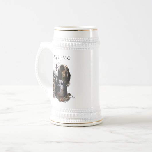 Englisch Setter, Holzhacken Bierglas (Vorderseite Links)