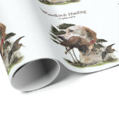 Englisch Setter, Holzhacken Geschenkpapier (Rolleneckpunkt)