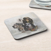 Englisch Setter, Holzhacken Getränkeuntersetzer (Linke Seite)