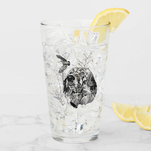 Englisch Setter, Holzhacken Glas (Rückseite Ice)