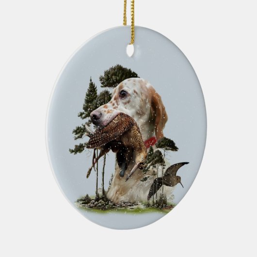 Englisch Setter, Holzhacken Keramik Ornament (Rechts)