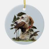 Englisch Setter, Holzhacken Keramik Ornament (Vorne)