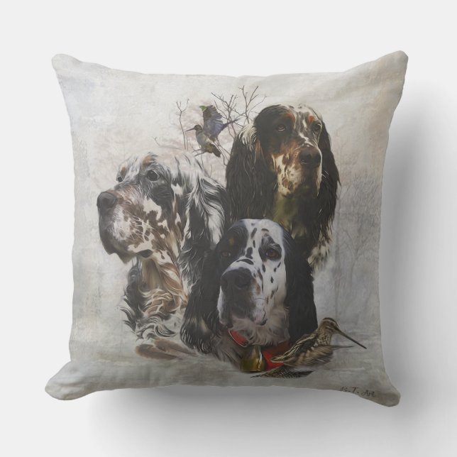 Englisch Setter, Holzhacken Kissen (Vorderseite)