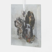 Englisch Setter, Holzhacken Ornament Aus Glas (Vorderseite links)