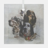 Englisch Setter, Holzhacken Ornament Aus Glas (Vorderseite)