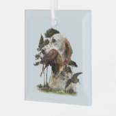 Englisch Setter, Holzhacken Ornament Aus Glas (Vorderseite links)