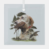 Englisch Setter, Holzhacken Ornament Aus Glas (Vorderseite)