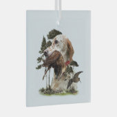 Englisch Setter, Holzhacken Ornament Aus Glas (Vorderseite Rechts)