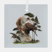 Englisch Setter, Holzhacken Ornament Aus Glas (Rückseite)