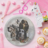 Englisch Setter, Holzhacken Pappteller (Party)