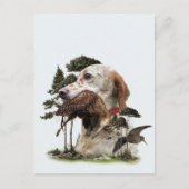 Englisch Setter, Holzhacken Postkarte (Vorderseite)