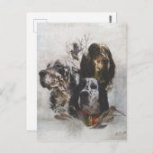 Englisch Setter, Holzhacken Postkarte (Vorne/Hinten)