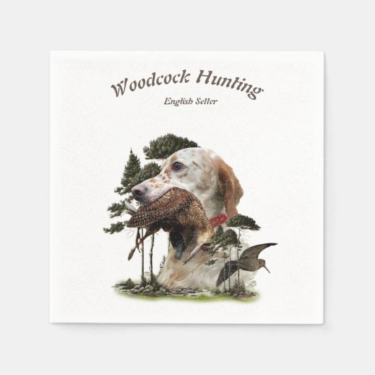 Englisch Setter, Holzhacken Serviette (Vorderseite)