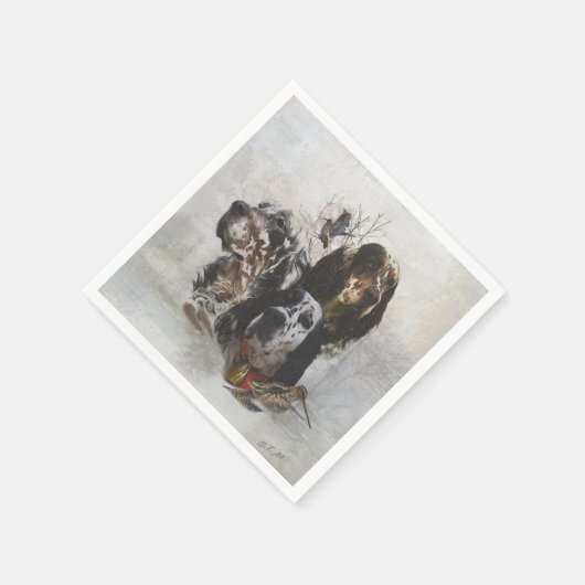 Englisch Setter, Holzhacken Serviette (Ecke)