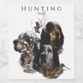 Englisch Setter, Holzhacken Weinetikett (Einzelnes Label)