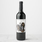 Englisch Setter, Holzhacken Weinetikett (Vorderseite)