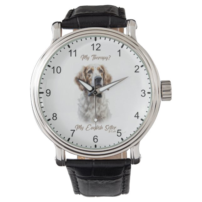 Englisch Setter Lebensstil Armbanduhr (Vorderseite)