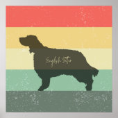 Englisch Setter - Retro Sunset - Wall Art Poster (Vorne)