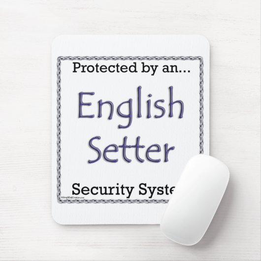 Englisch Setter Security System Mousepad (Mit Mouse)