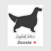 Englisch Setter Silhouette Dog Breed Vinyl Sticker (Blatt)