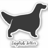 Englisch Setter Silhouette Dog Breed Vinyl Sticker (Vorderseite)