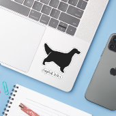 Englisch Setter Silhouette Dog Breed Vinyl Sticker (Laptop mit iPhone)