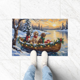 Englisch Setter Weihnachtsboot Urlaub Fußmatte
