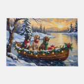 Englisch Setter Weihnachtsboot Urlaub Fußmatte (Vorderseite)
