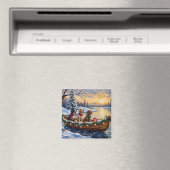 Englisch Setter Weihnachtsboot Urlaub Magnet (In Situ (Geschirrspüler))