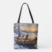 Englisch Setter Weihnachtsboot Urlaub Tasche (Rückseite)