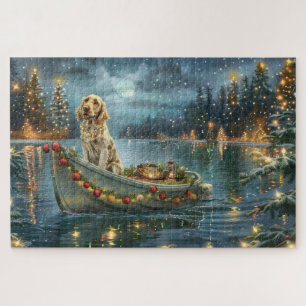 Englisch Setter Weihnachtsfest Reise Puzzle