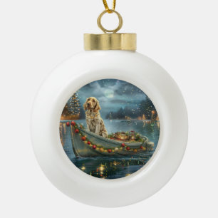Englisch Setter Weihnachtsfestreise Keramik Kugel-Ornament