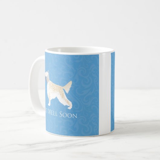 Englisch Setter wird bald gut, Hund Silhouette Kaffeetasse (Vorderseite Links)