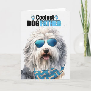 Englisch Sheepdog Hund Coolster Vater Vatertag Feiertagskarte