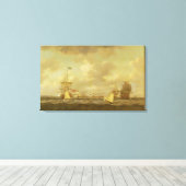 Englisch Ships Coming to Anchor in a Fresh Breeze  Leinwanddruck (Insitu (Holzboden))
