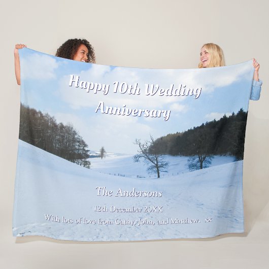 Englisch Snow Valley - Personalisiert Fleecedecke