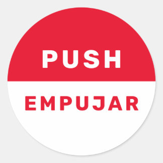 Englisch Spanisch Red White Safety Instruktion Runder Aufkleber