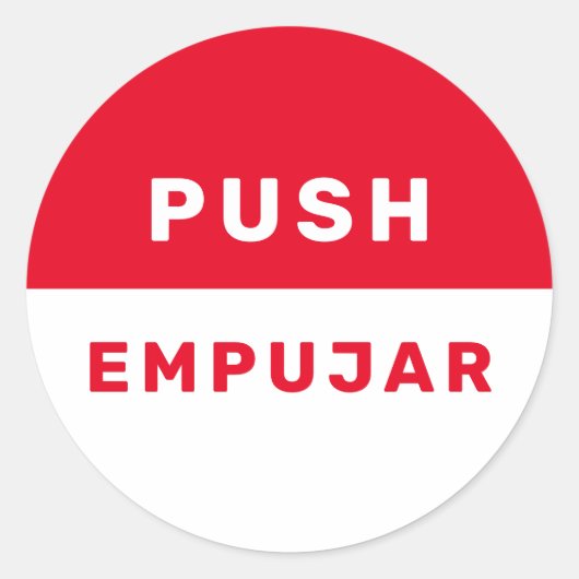 Englisch Spanisch Red White Safety Instruktion Runder Aufkleber (Vorderseite)