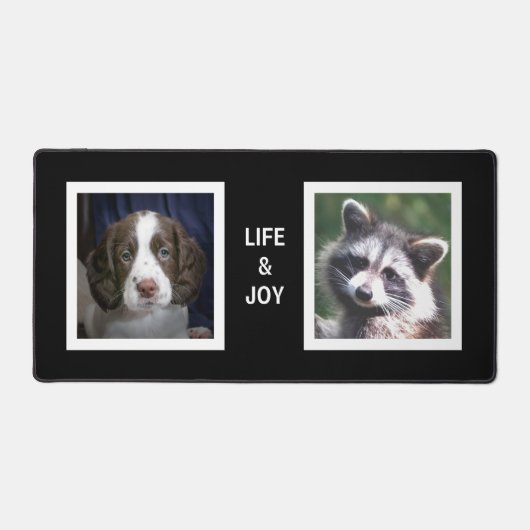 Englisch Spanischer Hund und Raccoon Custom Fotos Schreibtischunterlage (Vorderseite)