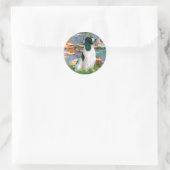 Englisch Springer 7 - Lilies 2 Runder Aufkleber (Tasche)